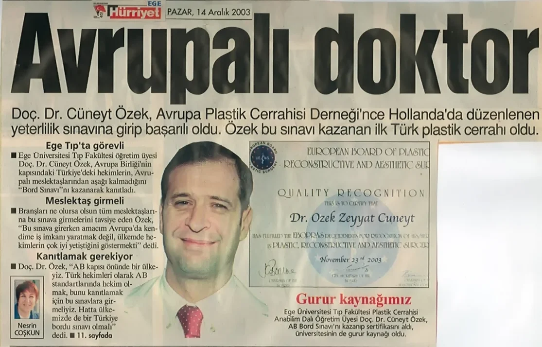 Hürriyet Ege - Prof. Dr. Cüneyt Özek